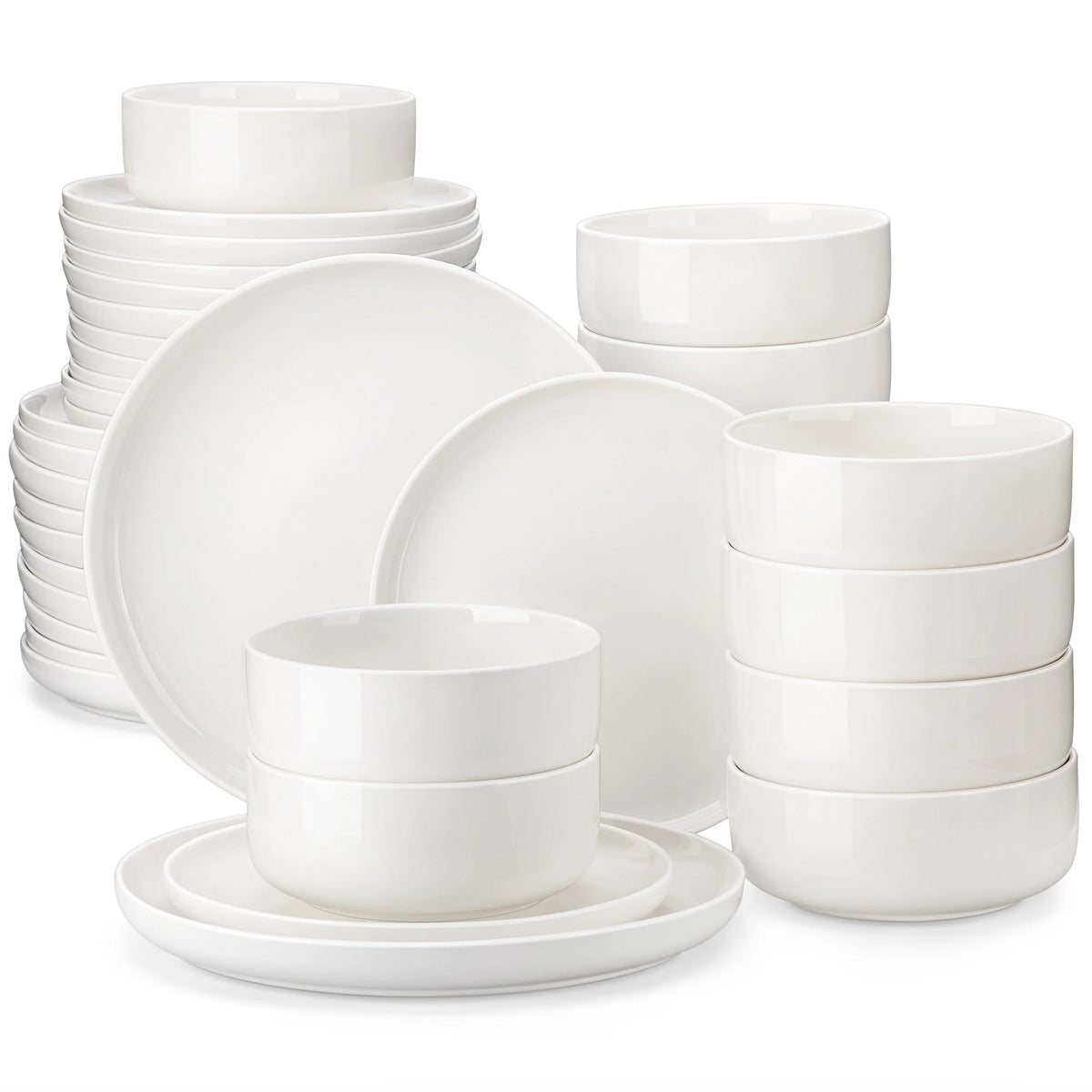 MALACASA Marbled & Classic Porcelain Dinnerware Set – 18 or 36 Piece, Service for 6 or 12