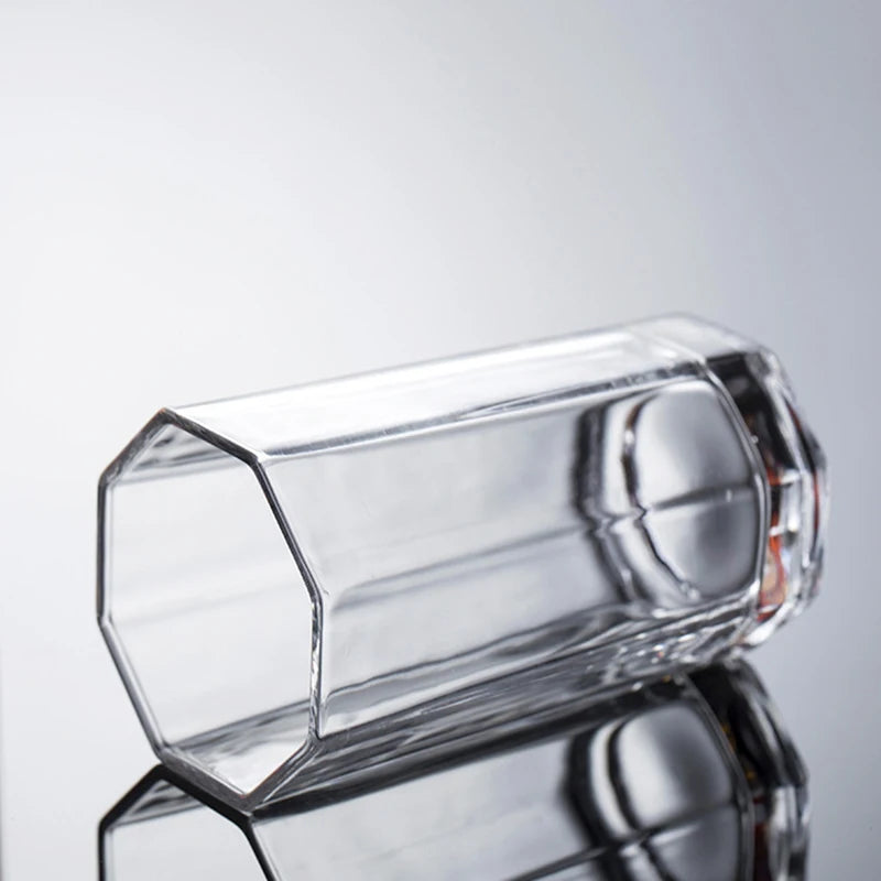2-Piece Tall Geometric Drinking Glass Set – 220ml