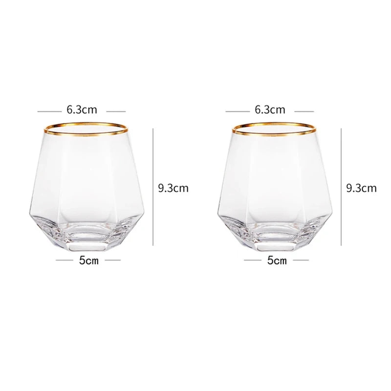 Hexagonal Whiskey & Cocktail Glass – 320ml | 1 or 2 Piece Set