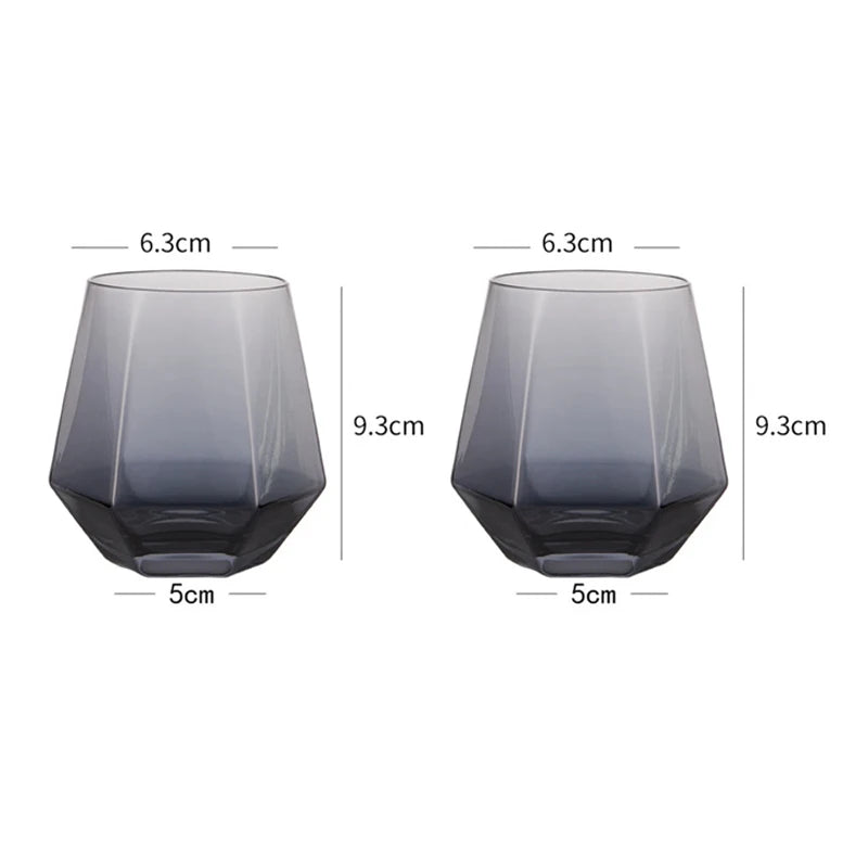Hexagonal Whiskey & Cocktail Glass – 320ml | 1 or 2 Piece Set