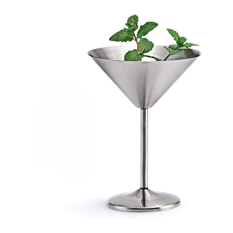 Stainless Steel Martini & Cocktail Glass – Steel Silver or Rose Gold