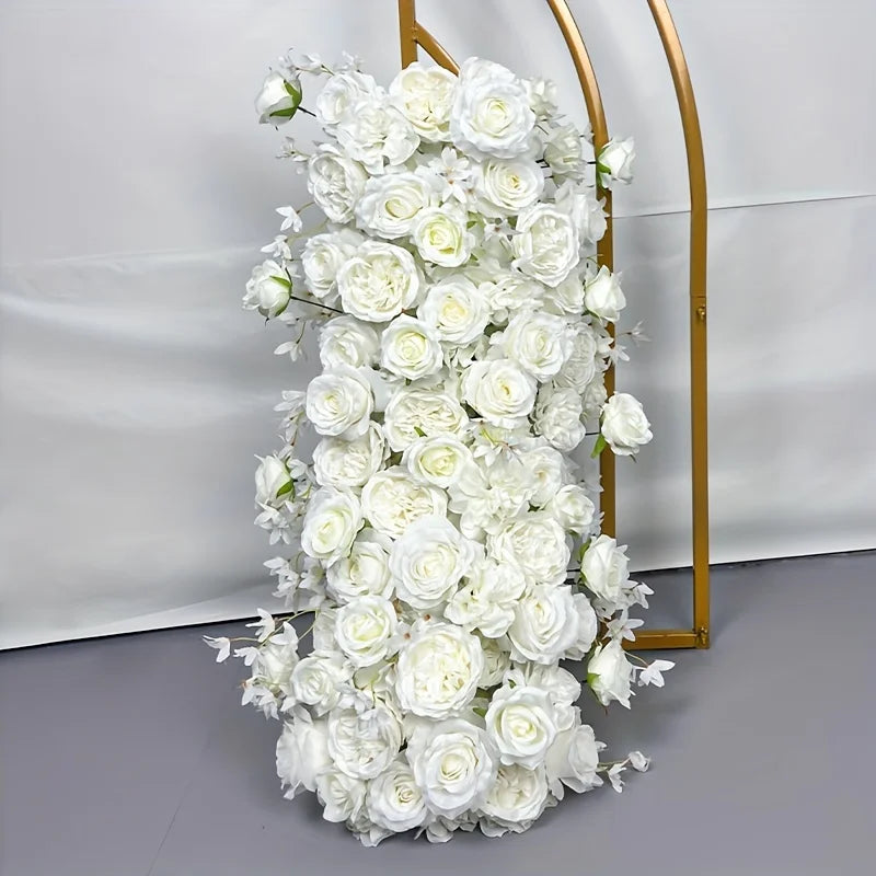Rose & Hydrangea Artificial Flower Arrangement – 39" Long Floral Table & Event Décor