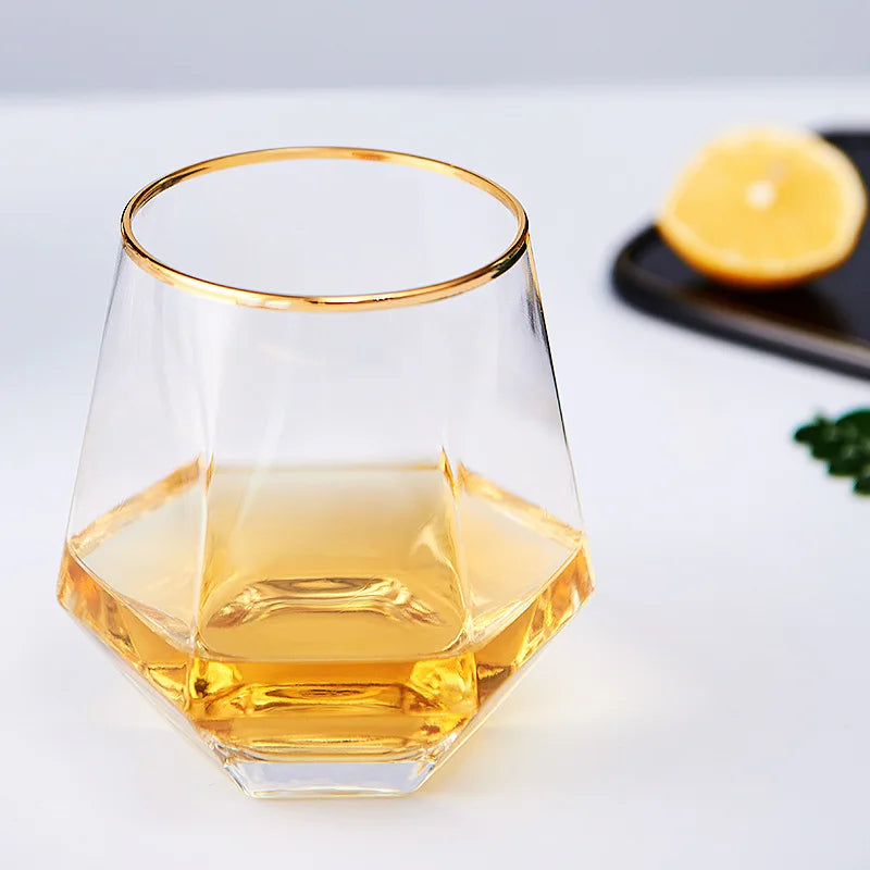 Hexagonal Whiskey & Cocktail Glass – 320ml | 1 or 2 Piece Set