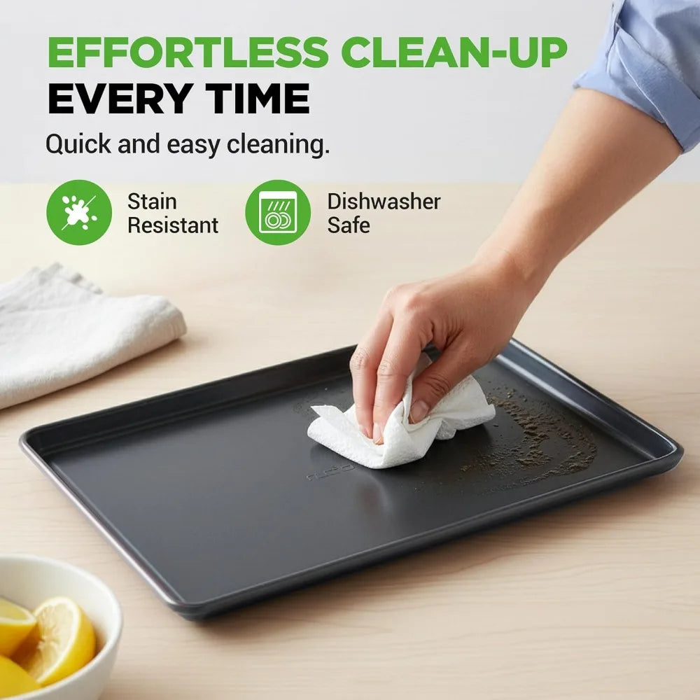 8-Piece Nonstick Stackable Bakeware Set – Carbon Steel Baking Pans, Oven Safe to 450°F