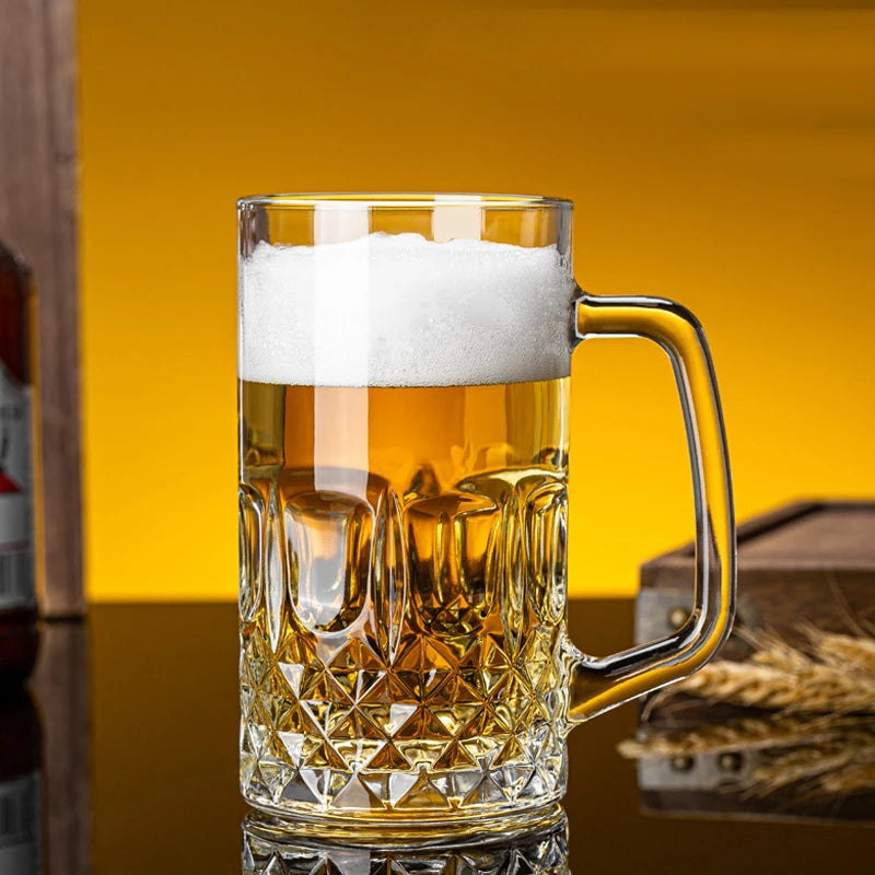 Thick-Bottom Beer Mug with Handle – 400ml or 600ml