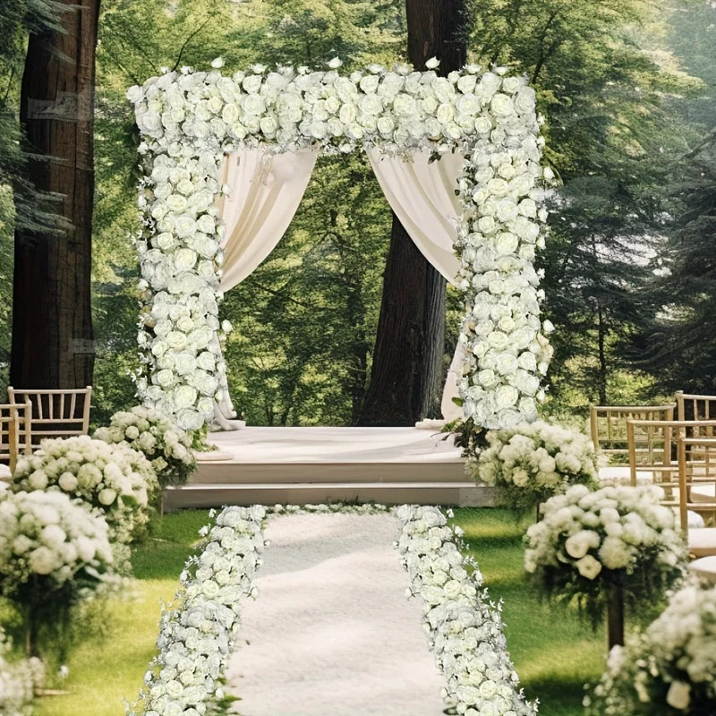 Rose & Hydrangea Artificial Flower Arrangement – 39" Long Floral Table & Event Décor