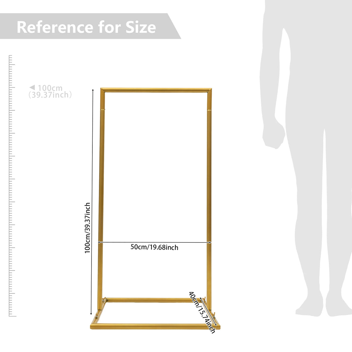 1 Meter Gold Metal Pedestal Arch Stand – Floral, Balloon & Event Display Frame