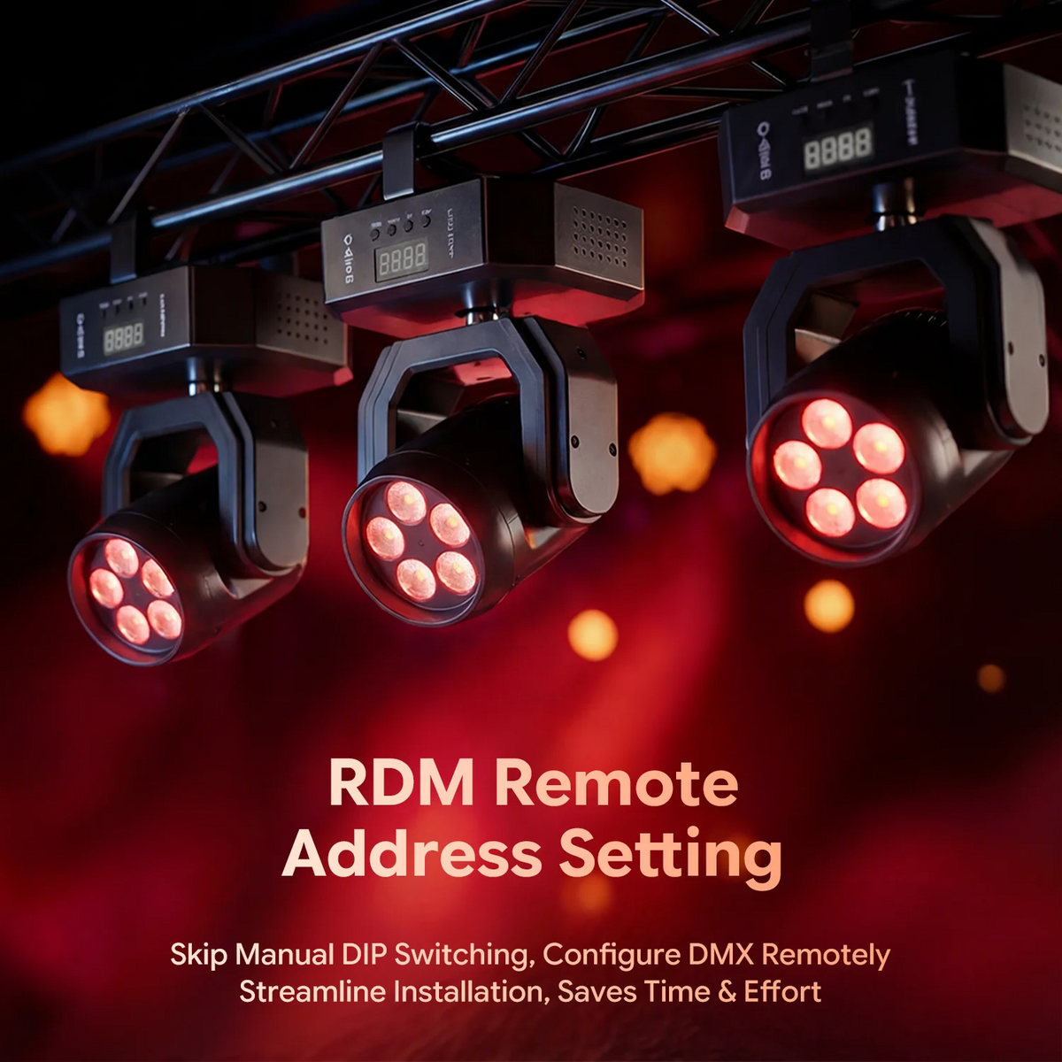 60W RGBW Mini Moving Head DJ Light – Sound Activated, DMX & Remote Stage Lighting