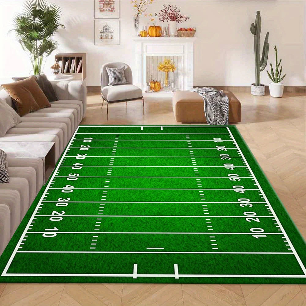 American Football Field Area Rug – Game Day & Sports-Themed Floor Mat