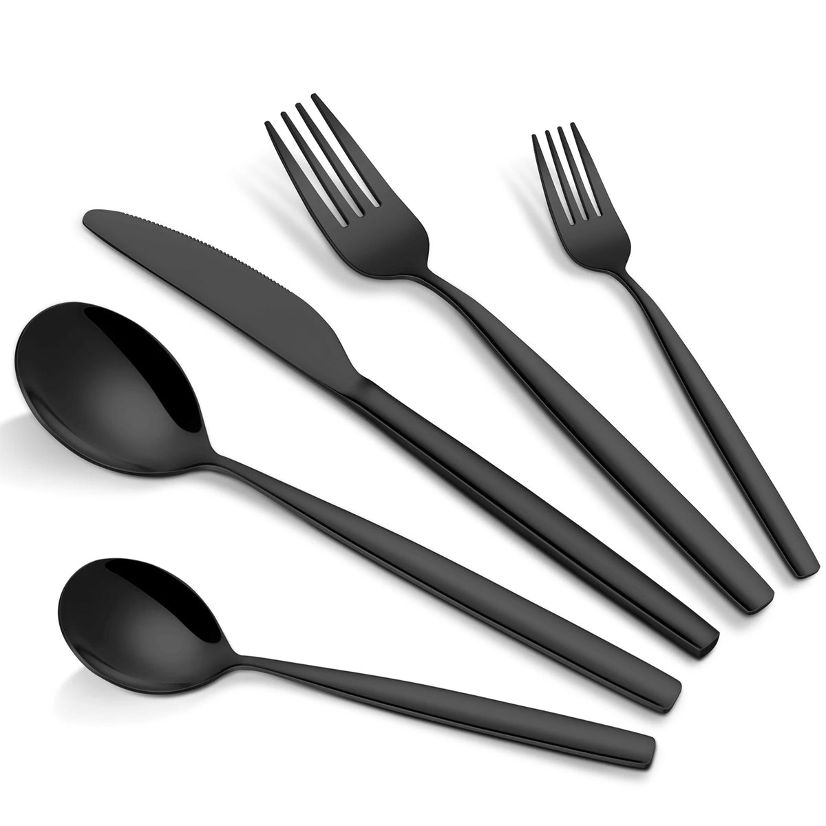 30-Piece Stainless Steel Flatware Set – Service for 6, Black Gold or Silver