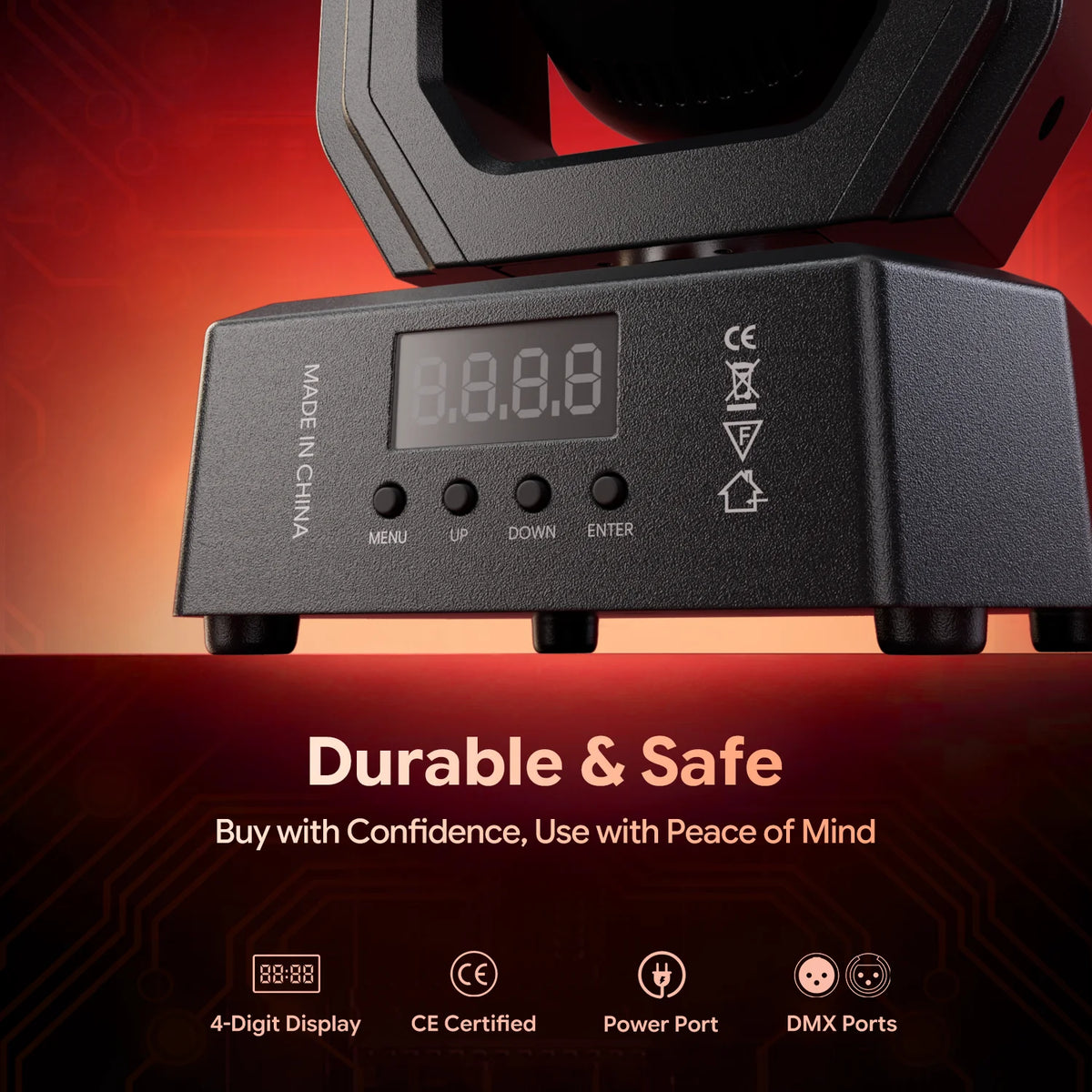 60W RGBW Mini Moving Head DJ Light – Sound Activated, DMX & Remote Stage Lighting