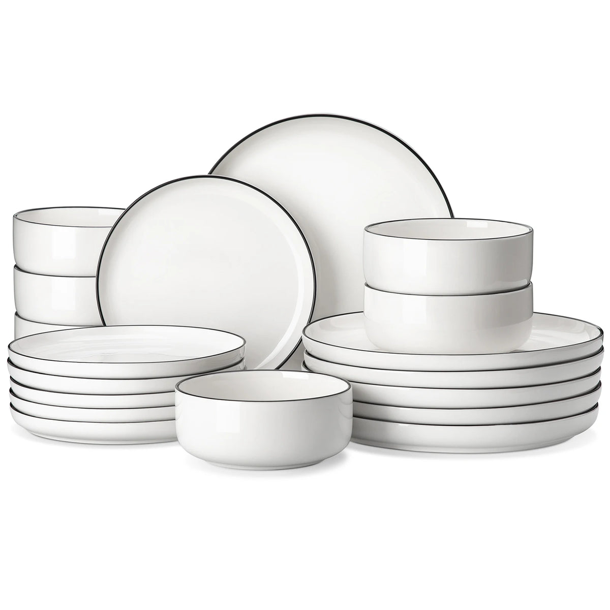 MALACASA Marbled & Classic Porcelain Dinnerware Set – 18 or 36 Piece, Service for 6 or 12