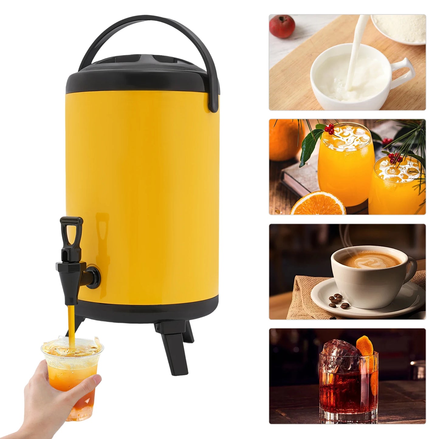 10L Insulated Hot & Cold Beverage Dispenser with Spout – Portable Tabletop Server