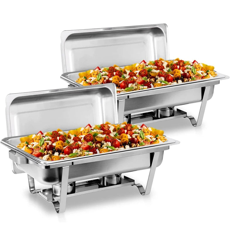 8 Qt Stainless Steel Chafing Dish Buffet Warmers – 2, 4 or 6 Pack