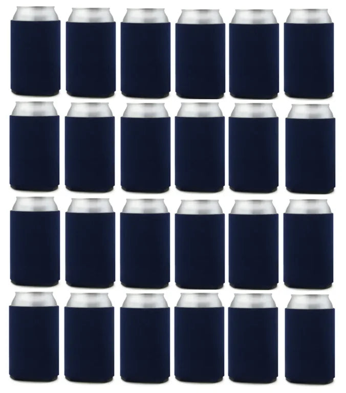 24-Pack Blank Collapsible Foam Can Cooler Sleeves – Party Favors & Beverage Holders