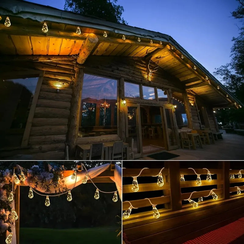 23-Ft Solar Rope String Lights – 16 Shatterproof Bulbs with 8 Lighting Modes