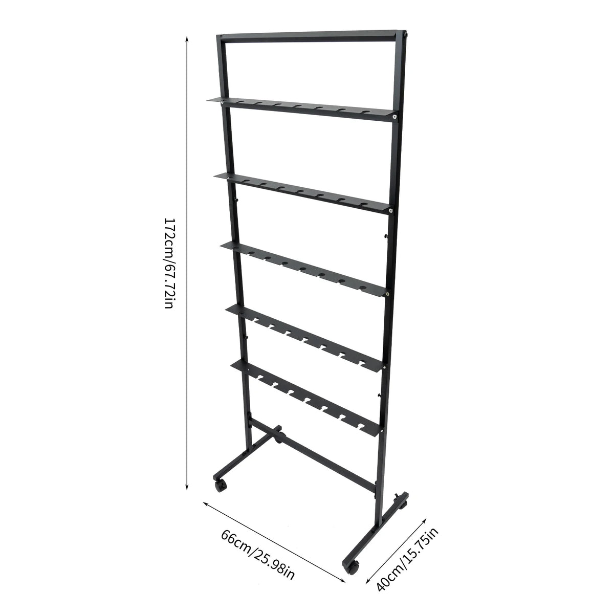 5-Tier Rolling Champagne & Stemware Display Stand – Holds 40 Glasses
