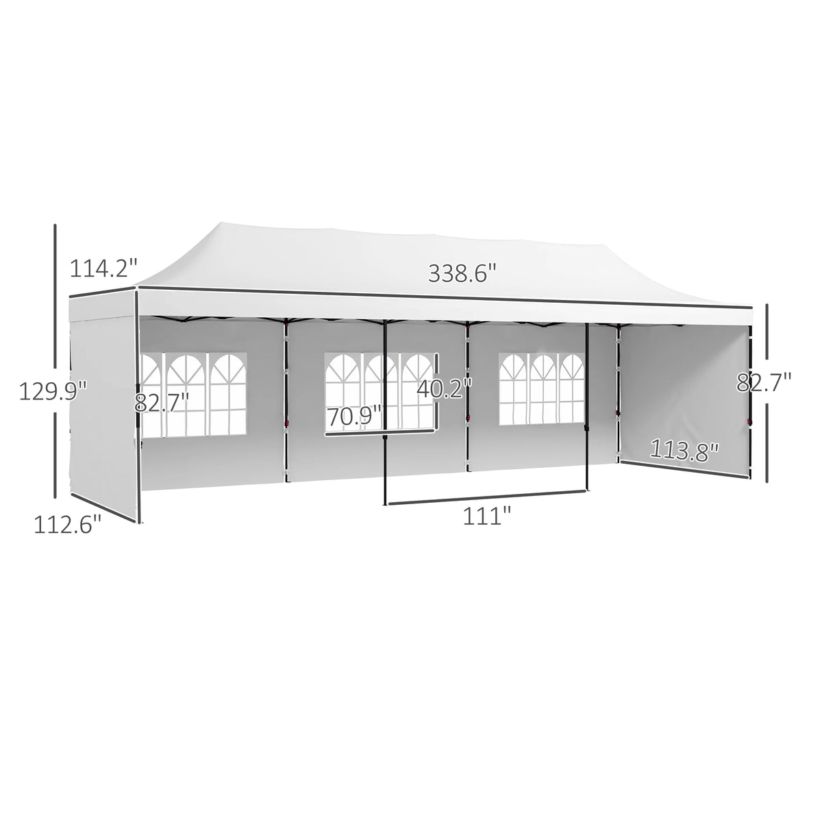 9.5 × 28FT Extra-Large Pop-Up Canopy Tent with Sidewalls, Windows & Adjustable Height