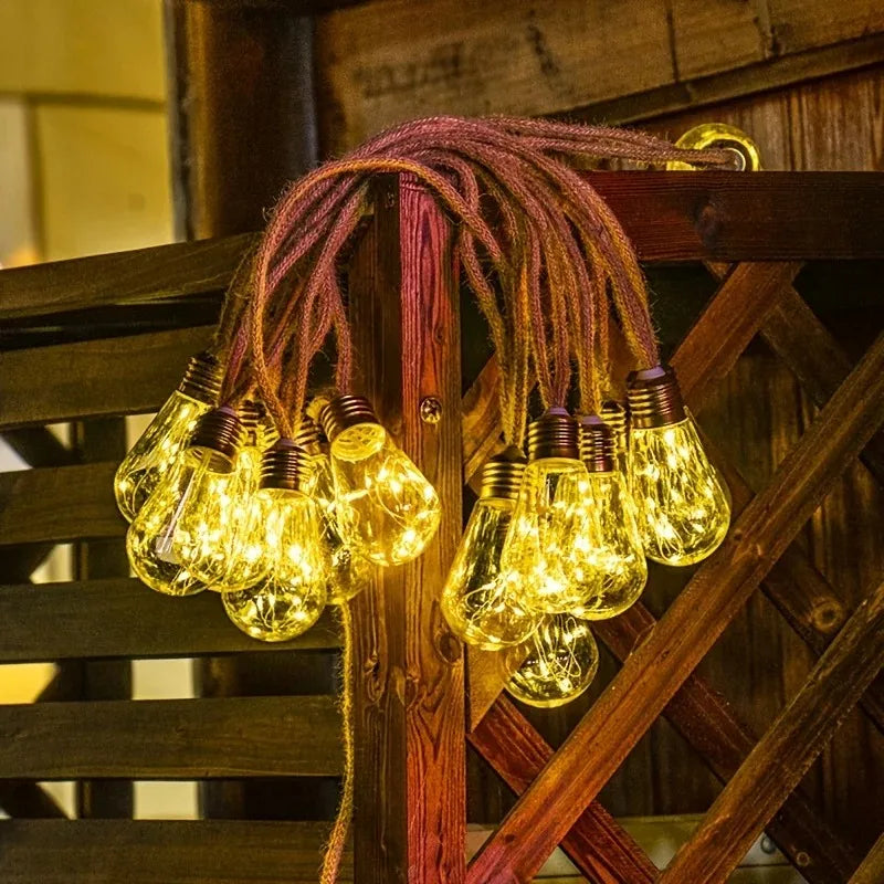 23-Ft Solar Rope String Lights – 16 Shatterproof Bulbs with 8 Lighting Modes