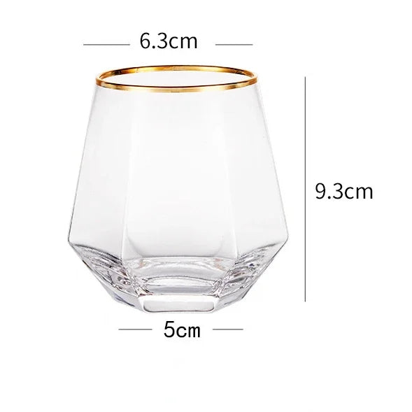 Hexagonal Whiskey & Cocktail Glass – 320ml | 1 or 2 Piece Set