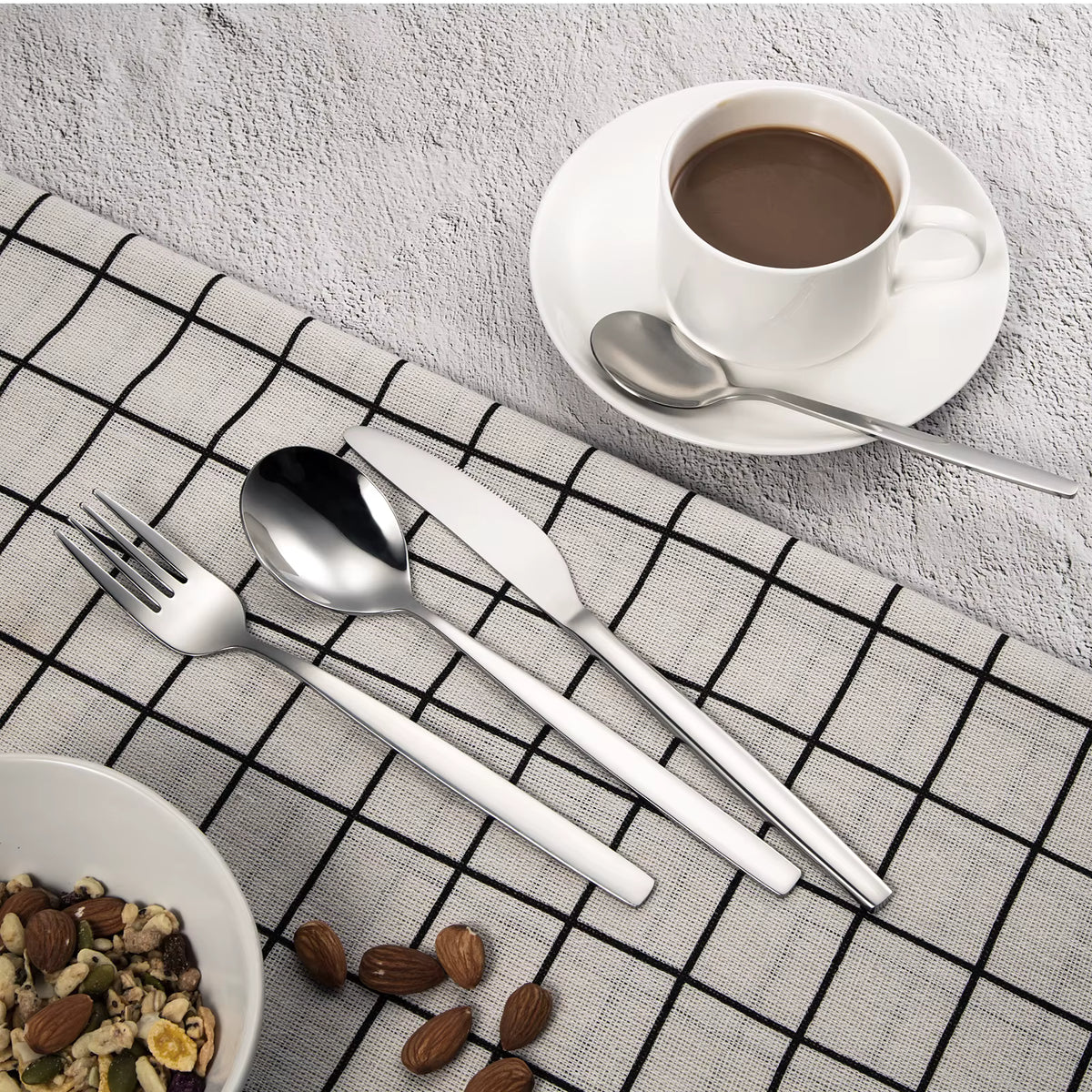 30-Piece Stainless Steel Flatware Set – Service for 6, Black Gold or Silver