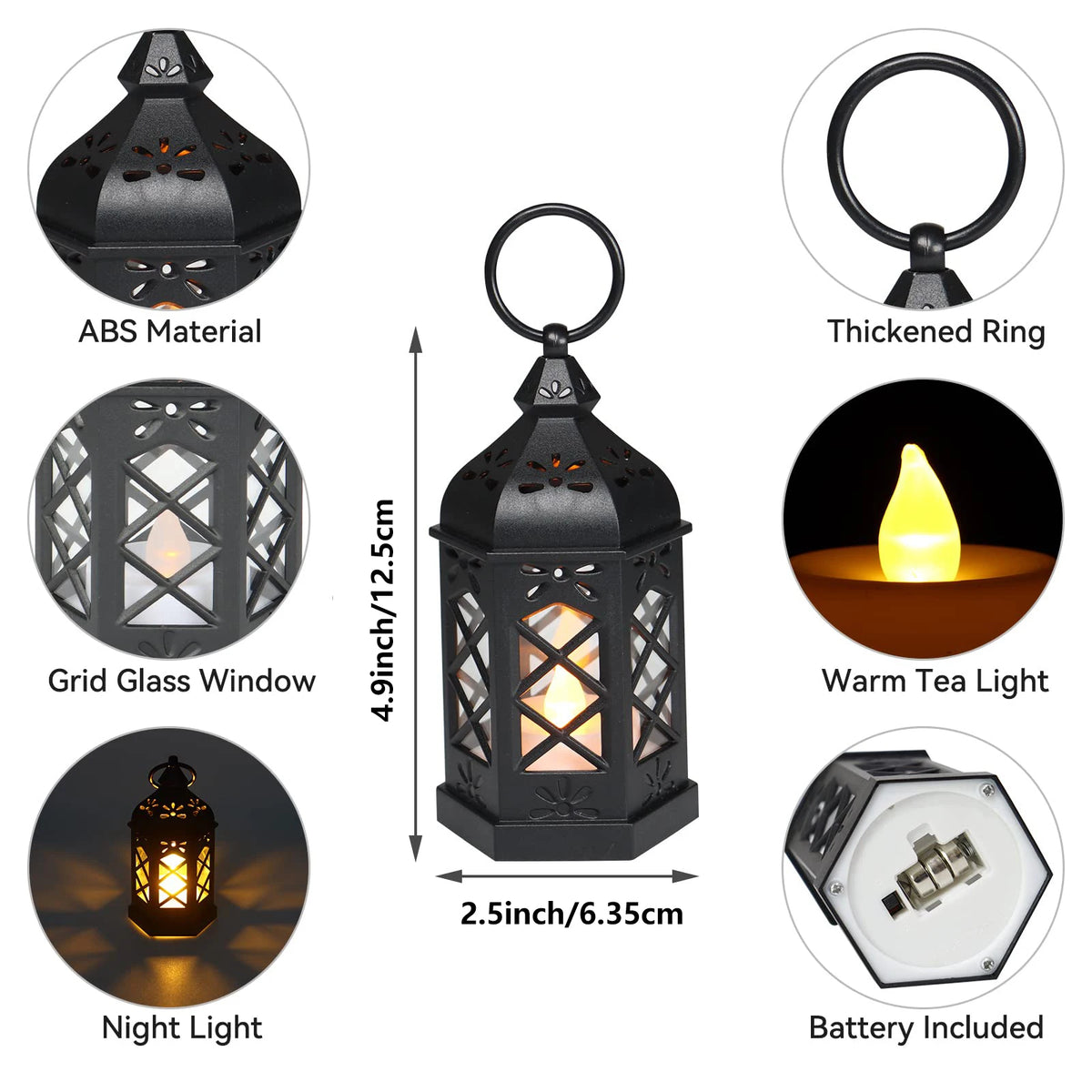 12-Piece LED Mini Lantern Set – 6" Retro Table & Party Lights
