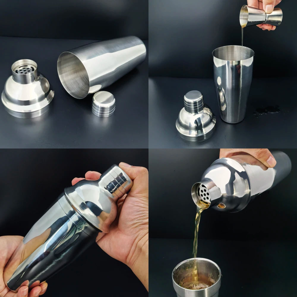 13-22Pcs 750ml 600ml Boston Cocktail Shaker Bar Tools Wine Mixer Set Bartender Cocktail Shaker Tool Kit with Holder
