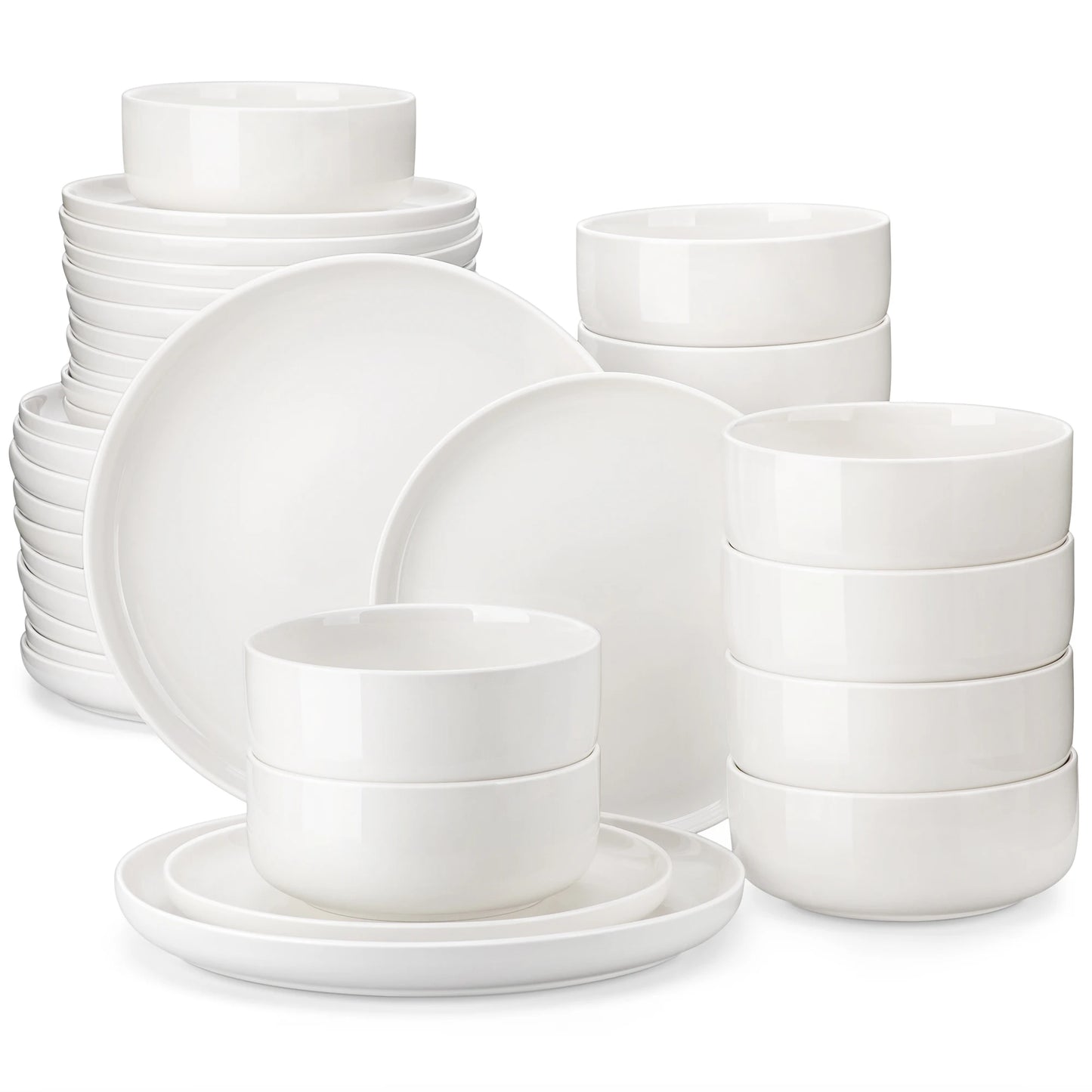 MALACASA Marbled & Classic Porcelain Dinnerware Set – 18 or 36 Piece, Service for 6 or 12
