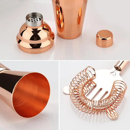16-Piece Stainless Steel Cocktail Shaker Set with Bamboo Stand