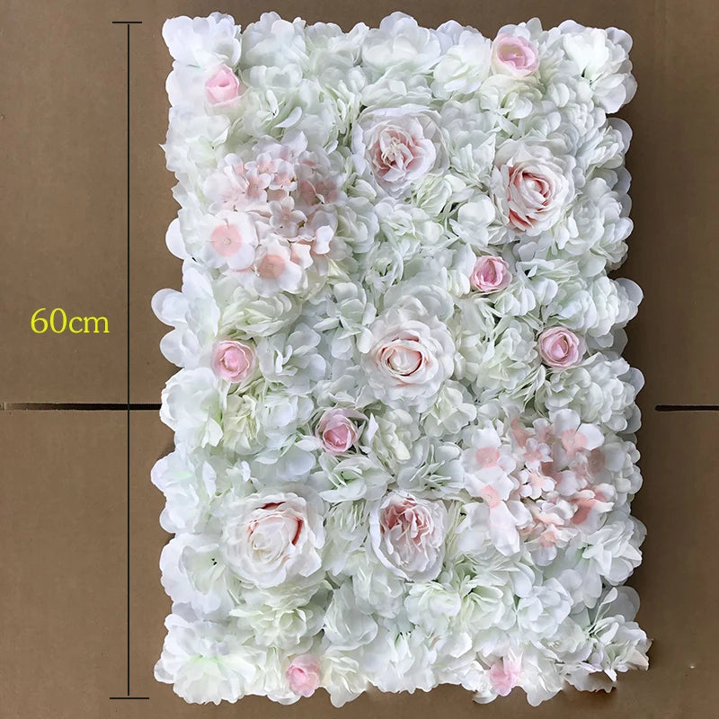 40x60cm Artificial Silk Rose Flower Wall Panel
