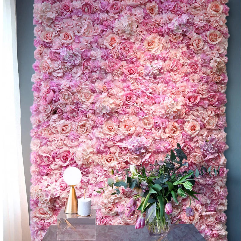 40x60cm Artificial Silk Rose Flower Wall Panel