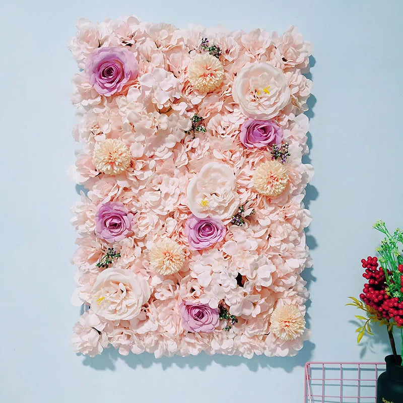 40x60cm Artificial Silk Rose Flower Wall Panel