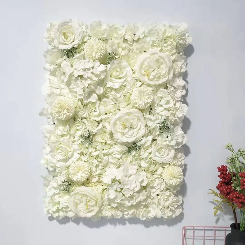 40x60cm Artificial Silk Rose Flower Wall Panel