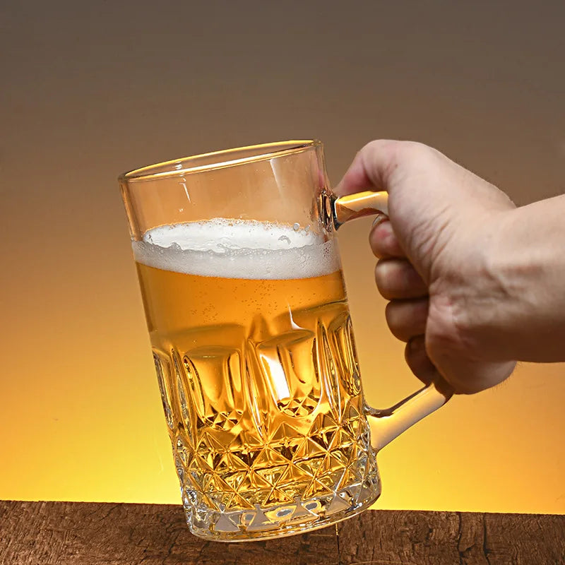 Thick-Bottom Beer Mug with Handle – 400ml or 600ml