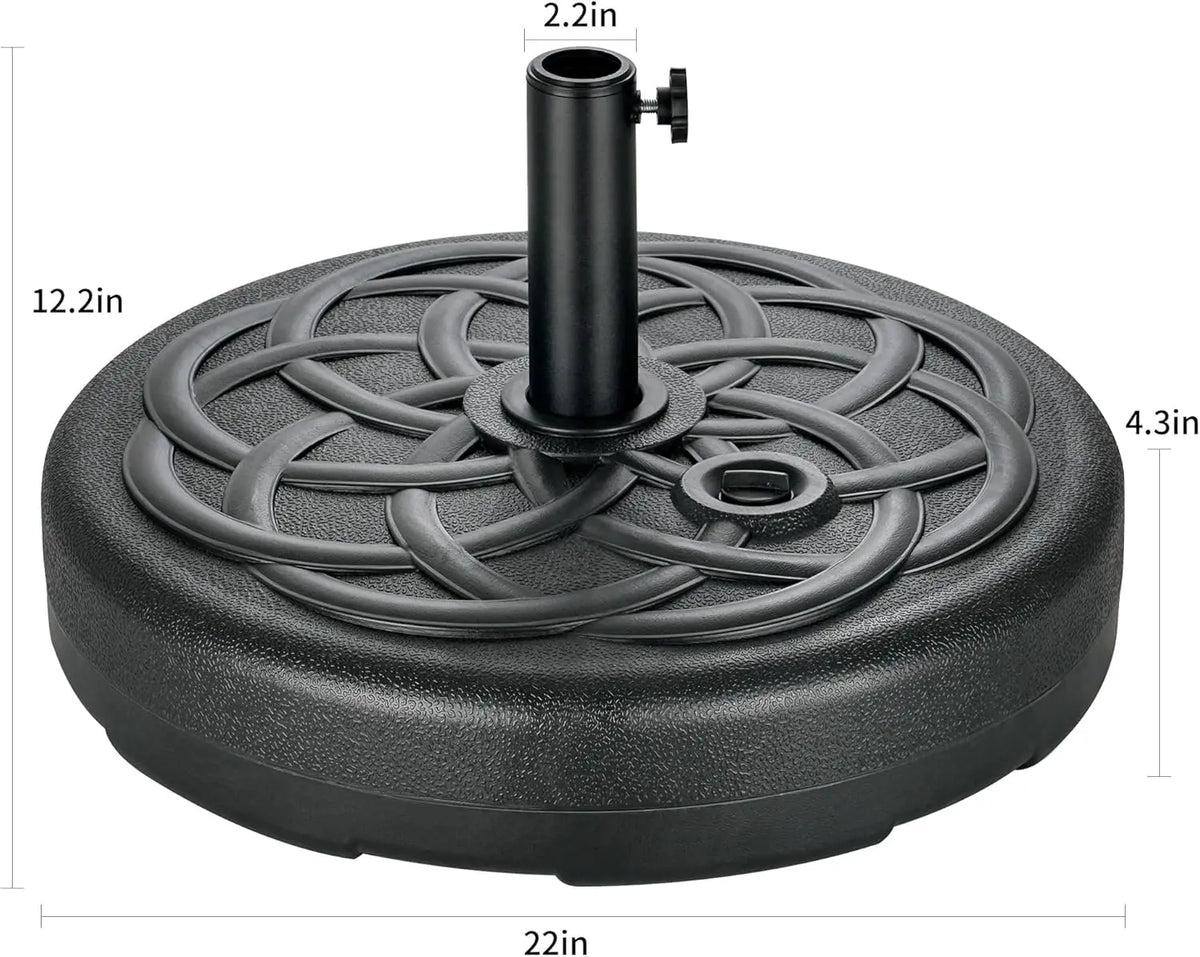112LB Fillable Patio Umbrella Base – 22" Heavy-Duty Outdoor Umbrella Stand
