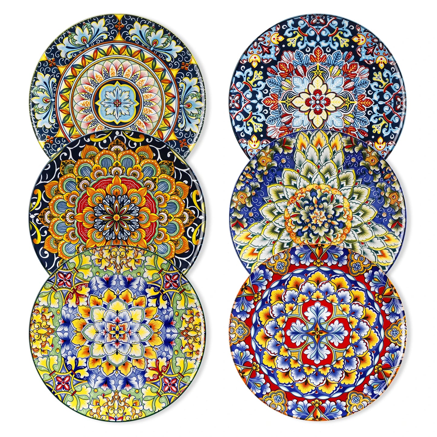 Vancasso Artisan Patterned Porcelain Dinner Plates – 6 or 12 Piece Set