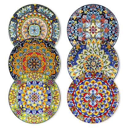 Vancasso Artisan Patterned Porcelain Dinner Plates – 6 or 12 Piece Set