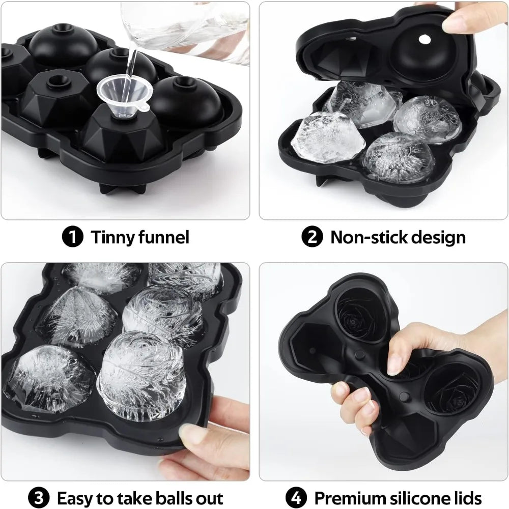 Rose & Diamond Large Cocktail Ice Mold with Lid