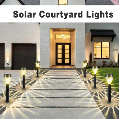 12-Piece Solar Garden & Pathway Lights – Decorative Oval Light & Shadow Design