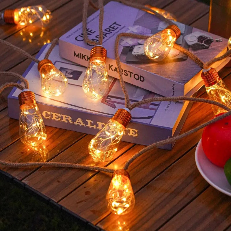 23-Ft Solar Rope String Lights – 16 Shatterproof Bulbs with 8 Lighting Modes