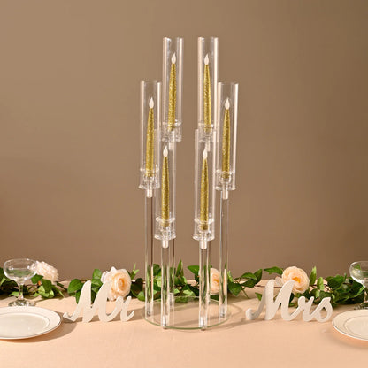26.8" Clear 6-Arm LED Candelabras – 10 Piece Set