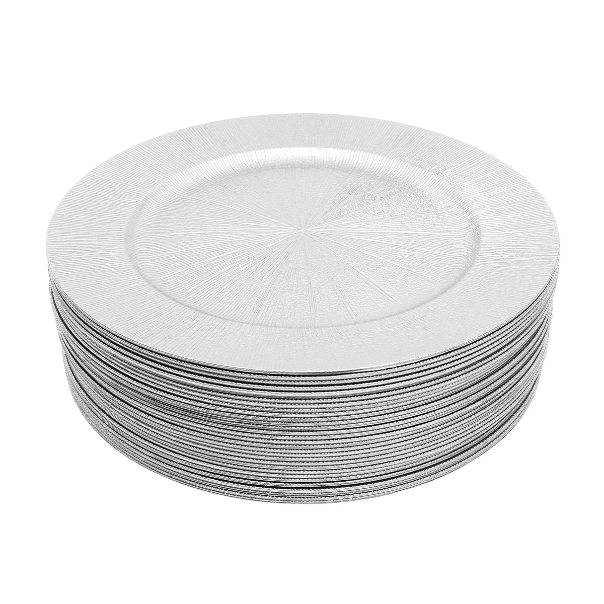Silver Round Charger Plates – 13", 50 Piece Set