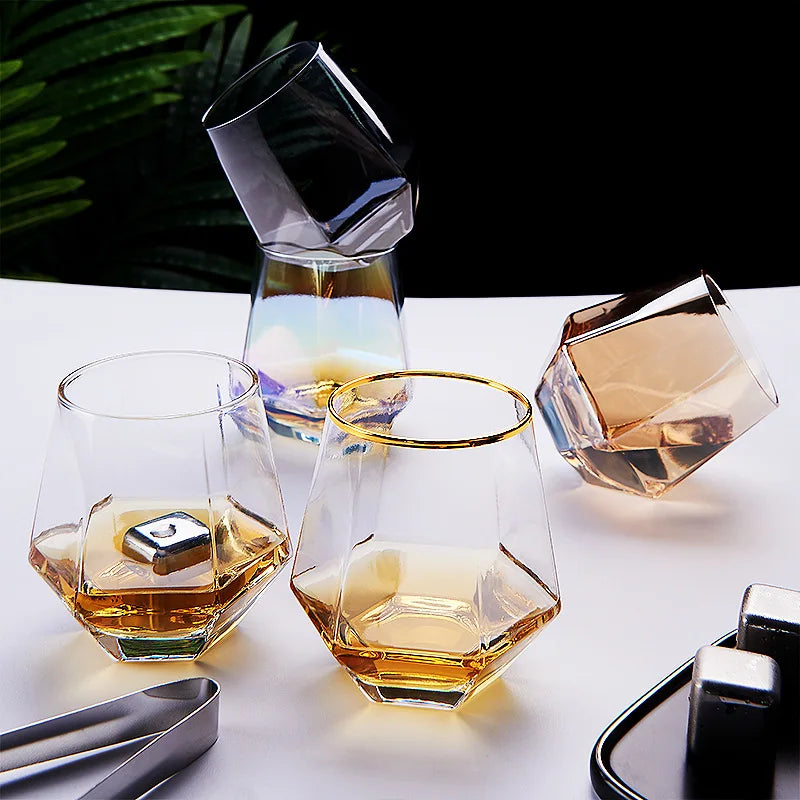 Hexagonal Whiskey & Cocktail Glass – 320ml | 1 or 2 Piece Set