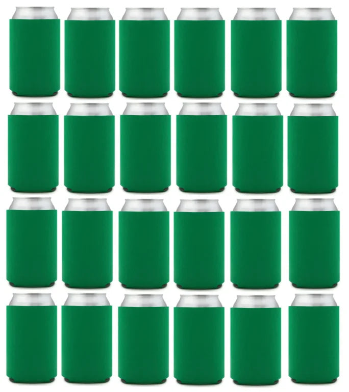24-Pack Blank Collapsible Foam Can Cooler Sleeves – Party Favors & Beverage Holders