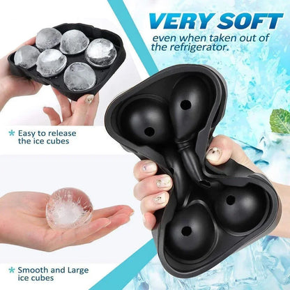Large Silicone Ice Cube Molds – Sphere & Square Whiskey Ice Trays
