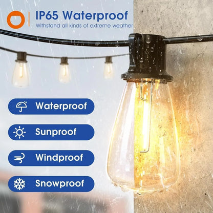 Outdoor LED String Lights – 50FT, 100FT or 150FT Waterproof Shatterproof Patio Lights