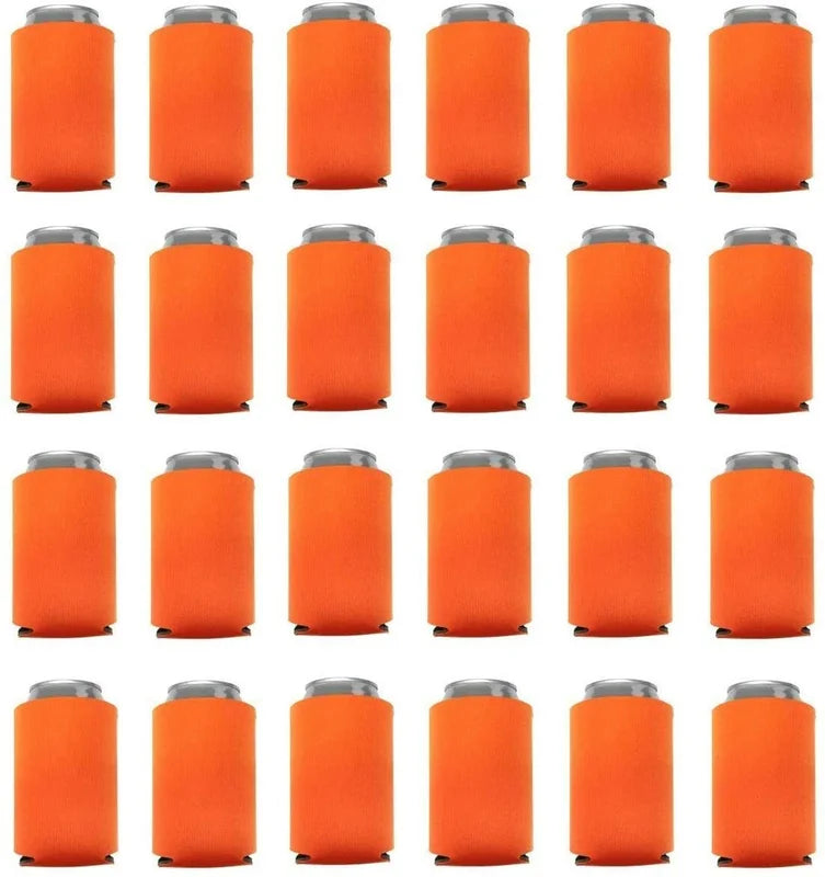 24-Pack Blank Collapsible Foam Can Cooler Sleeves – Party Favors & Beverage Holders