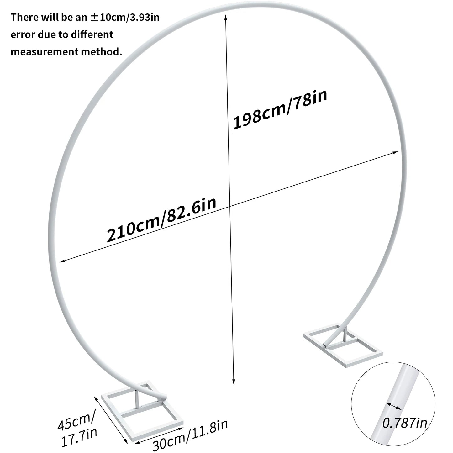 Round Metal Arch Backdrop Stand – White Balloon, Floral & Event Display Frame