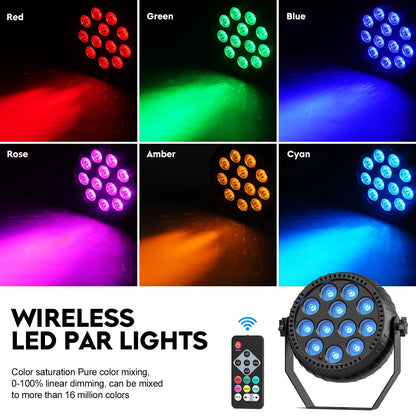Somspot Rechargeable RGB Mini PAR Lights – Remote & Sound-Activated Party Lighting, 4 or 8 Pack