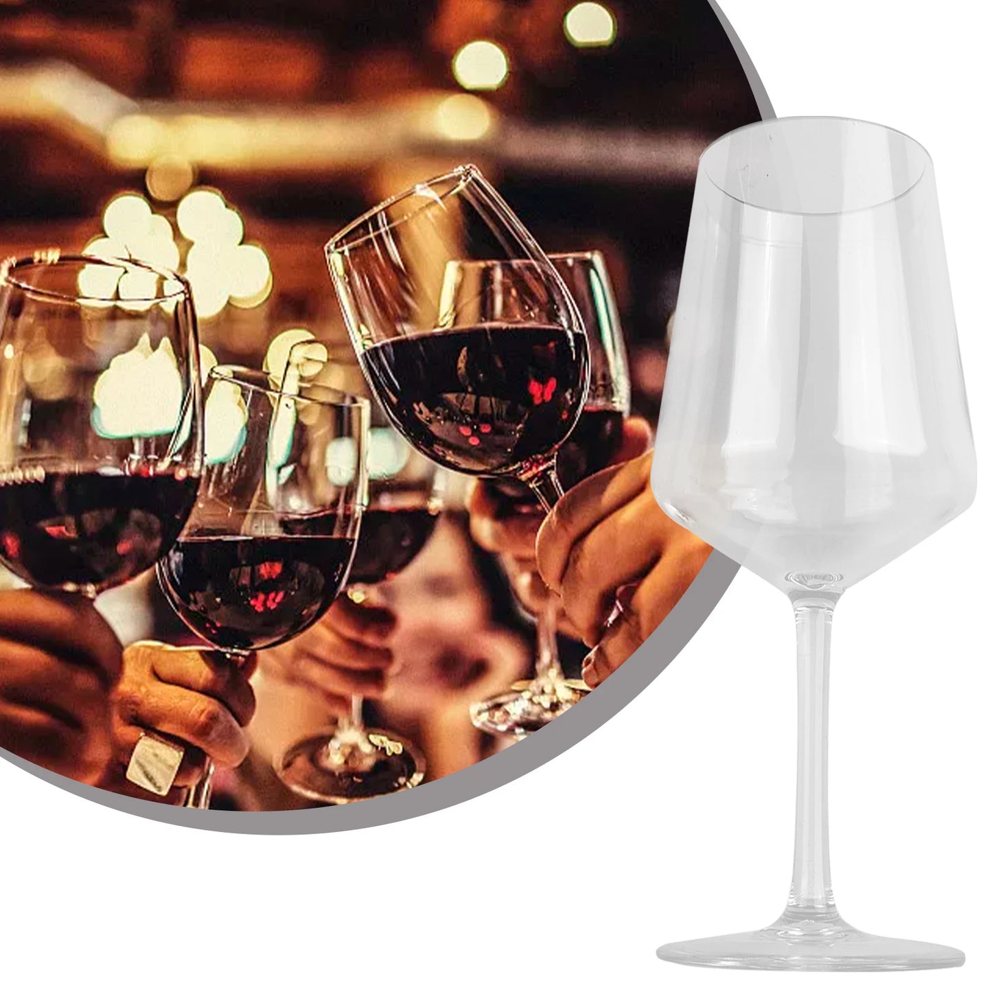 Clear Unbreakable 19.5 oz (580mL) Wine Goblet – Reusable Plastic Stemware for Bar, Patio & Outdoor Entertaining